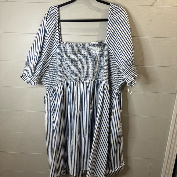 Draper James Women's Smocked Dress White and Blue Size 3X - Picture 8 of 8